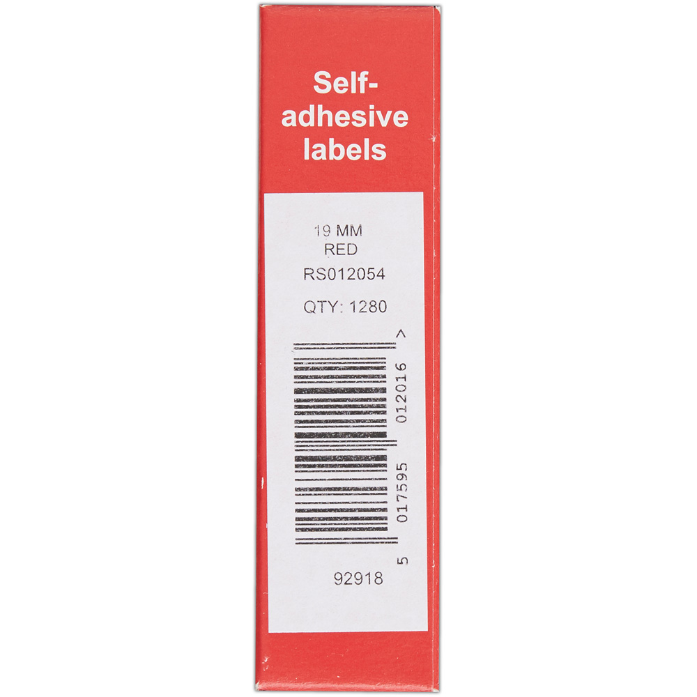 Blick Red Round Self Adhesive Label in Dispenser 19mm 1280 Pack Image 3