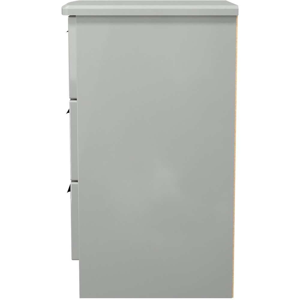 Crowndale Knightsbridge 3 Drawer Grey Gloss and Dusk Grey Bedside Cabinet Ready Assembled Image 4