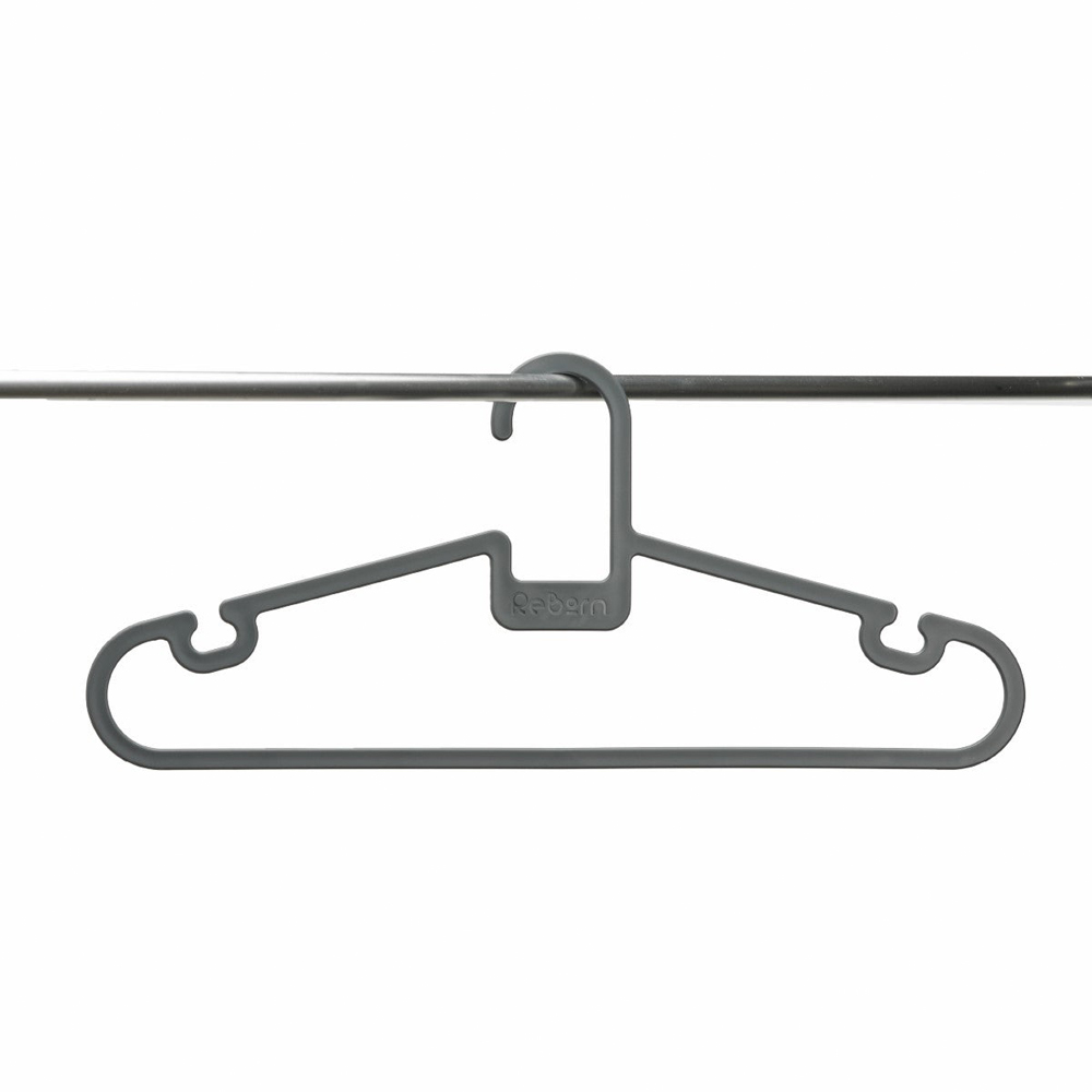 ReBorn Agian Grey Plastic Coat Hanger 8 Pack Image 3