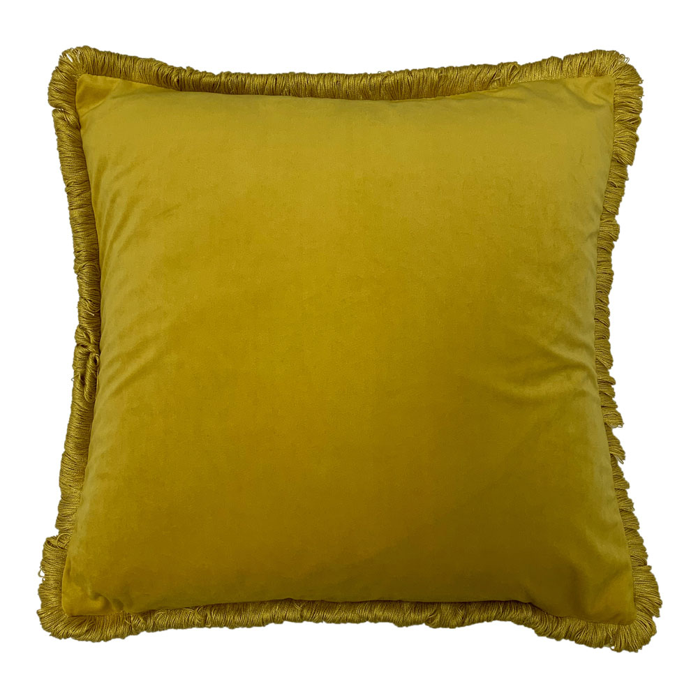 furn. Fleura Ochre Floral Velvet Cushion  Image 2