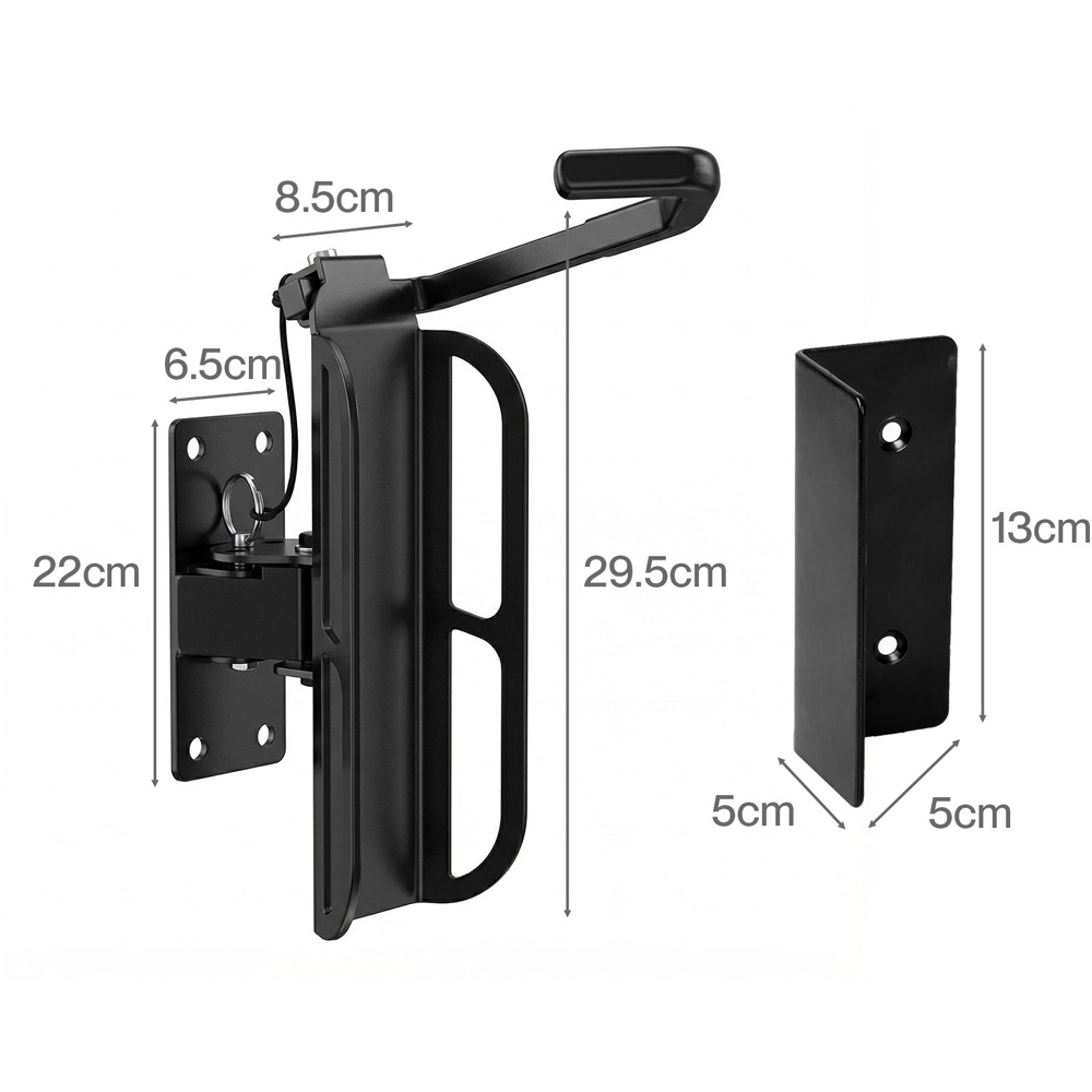 Monvelo Black Carbon Steel Vertical Wall Mounted Swivel Bike Rack 4 Piece Image 9