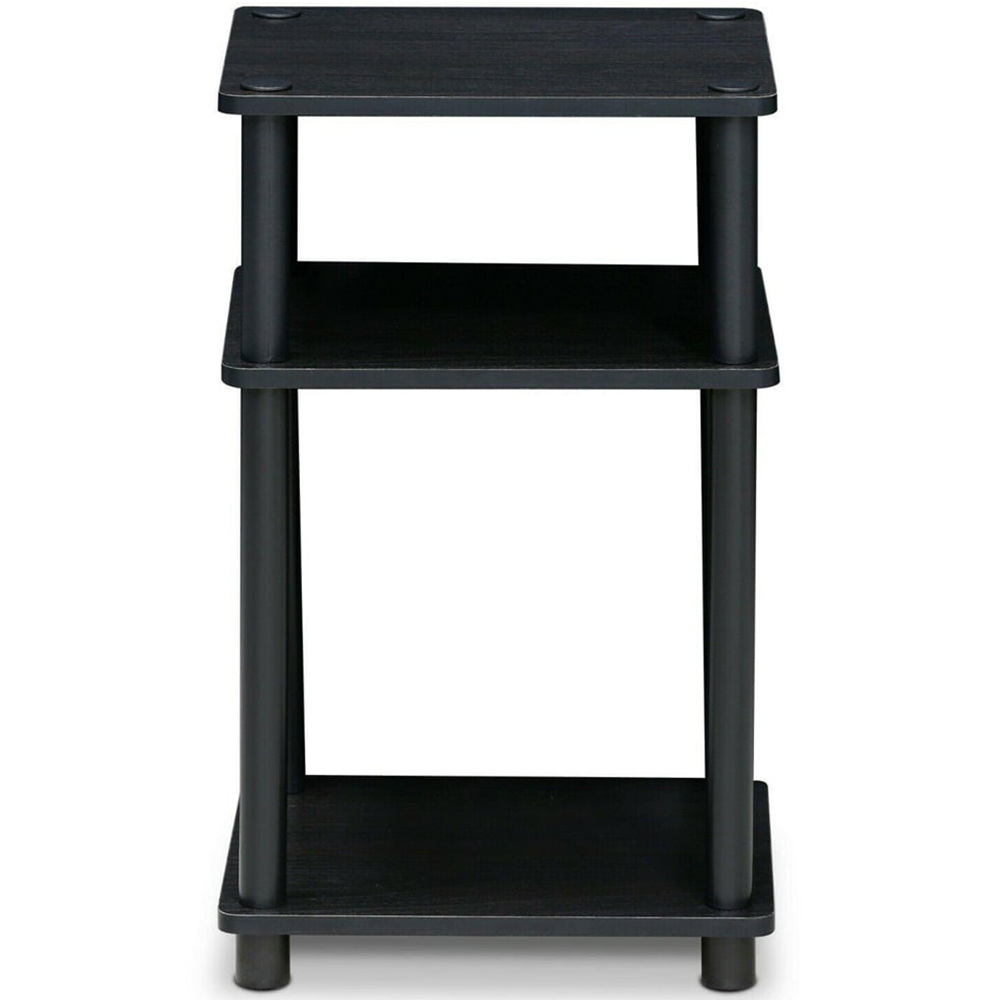 Walplus 2 Shelf Americano and Black Turn-N-Tube End Table Image 3
