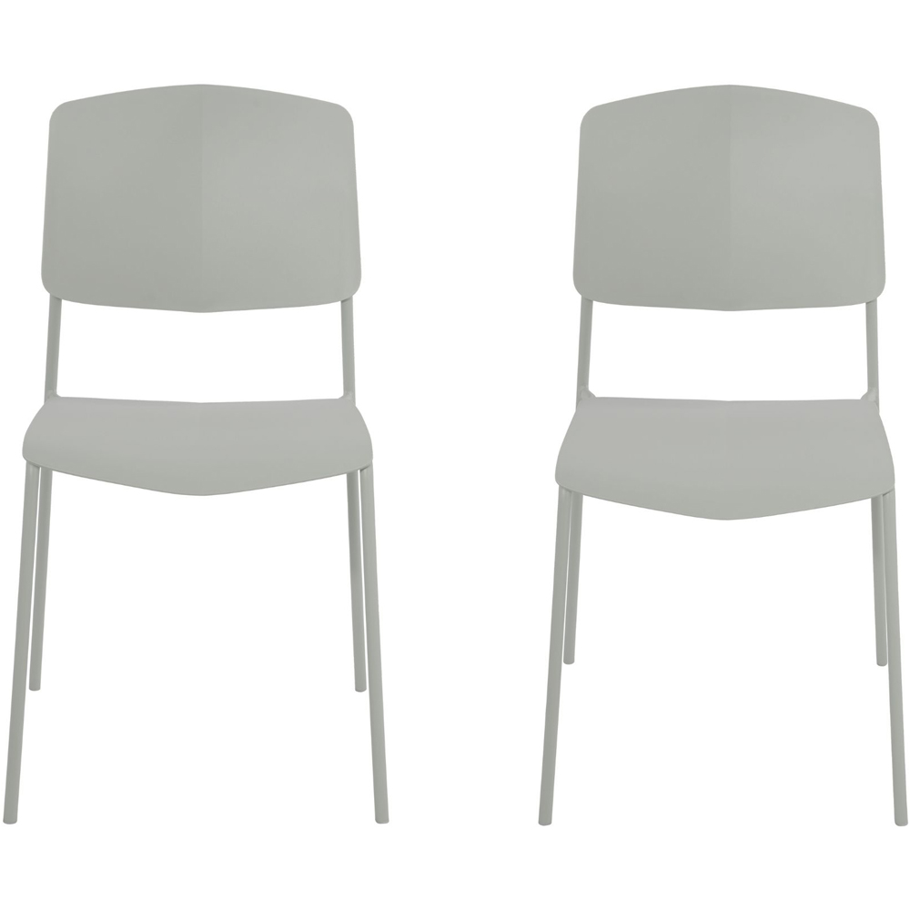 Core Products Academy Set of 2 Light Grey Plastic Kitchen Chair Image 2