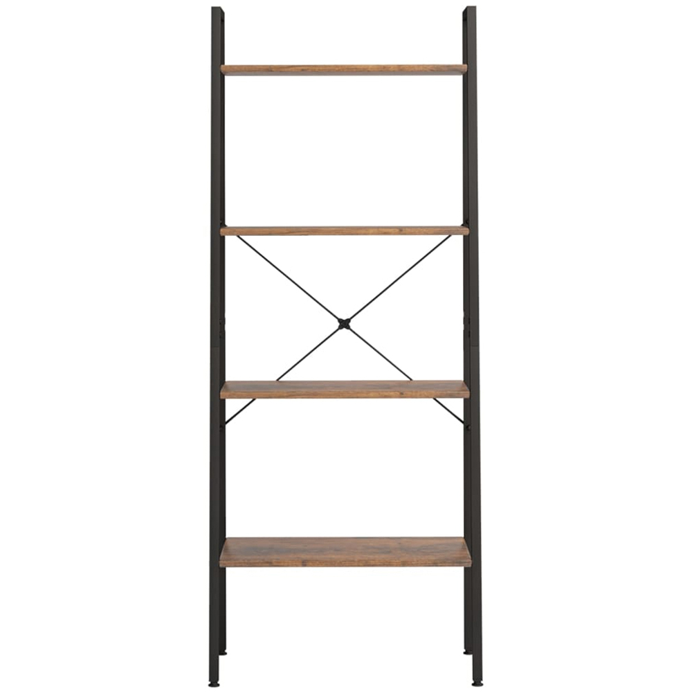vidaXL 4-Tier Dark Brown and Black Standing Shelf Image 2