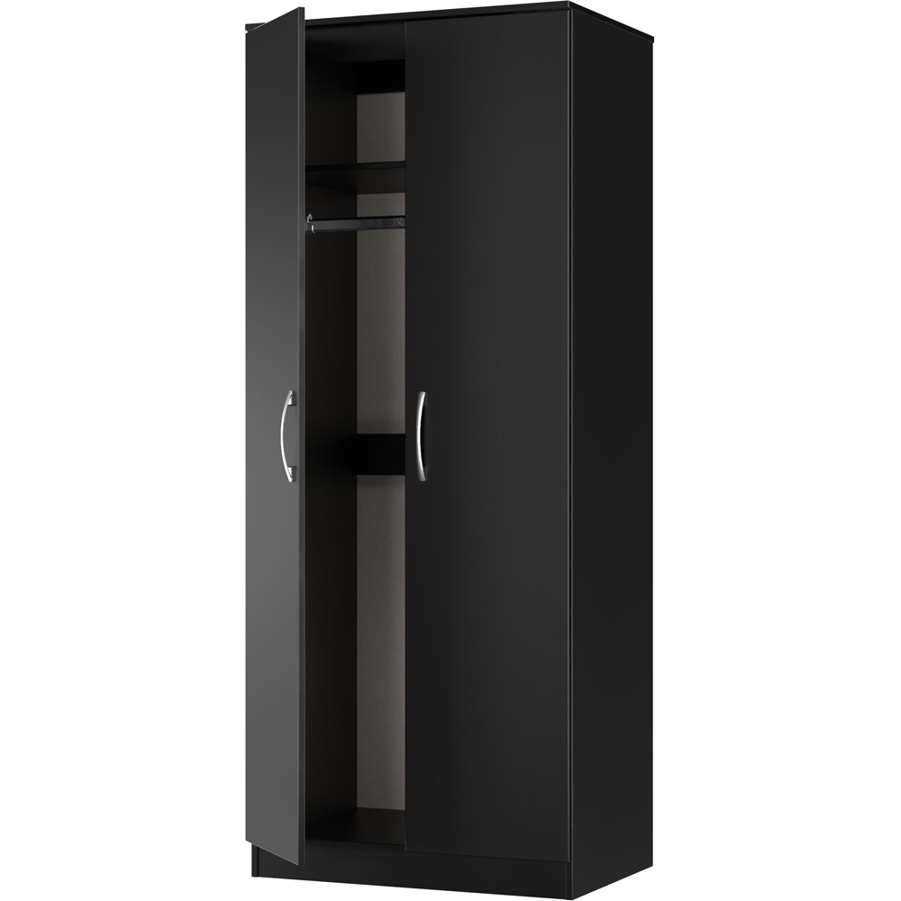 Crowndale Avon 2 Door Matt Black Wardrobe Ready Assembled Image 6
