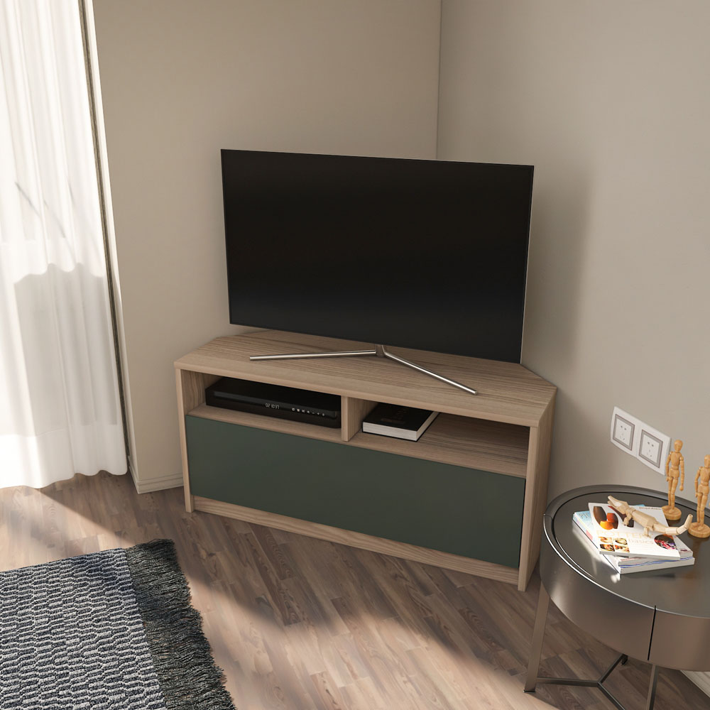 Decorotika Comero Single Door 2 Shelf Cordoba and Silva Corner TV Unit Image 6