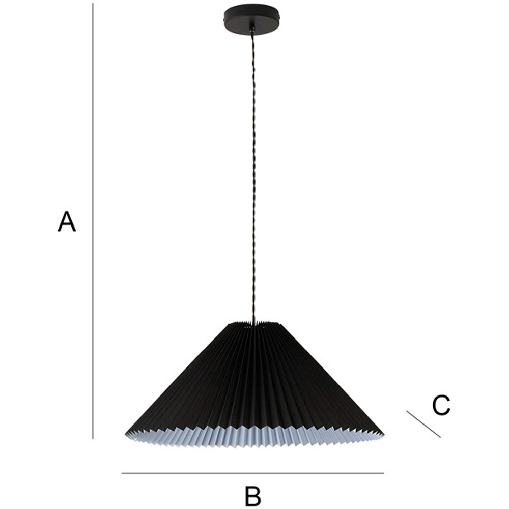 ValueLights Akira Black Pleated Shade LED Pendant Light Image 8