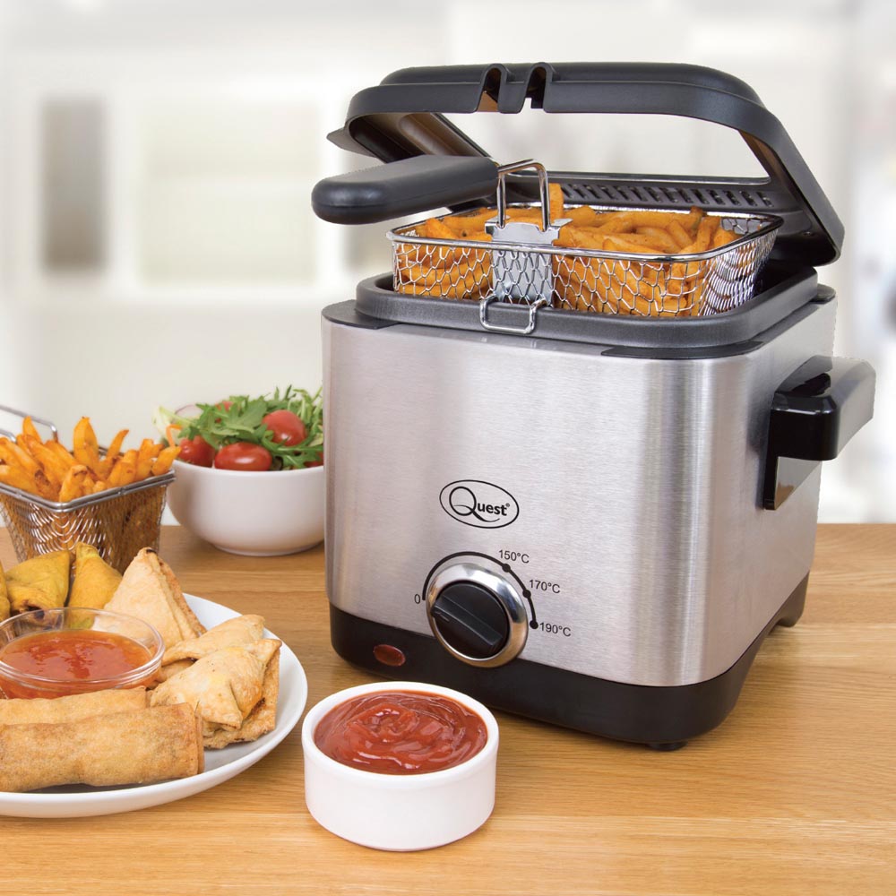 Quest Brushed Stainless Steel 1.5L Deep Fryer Image 2