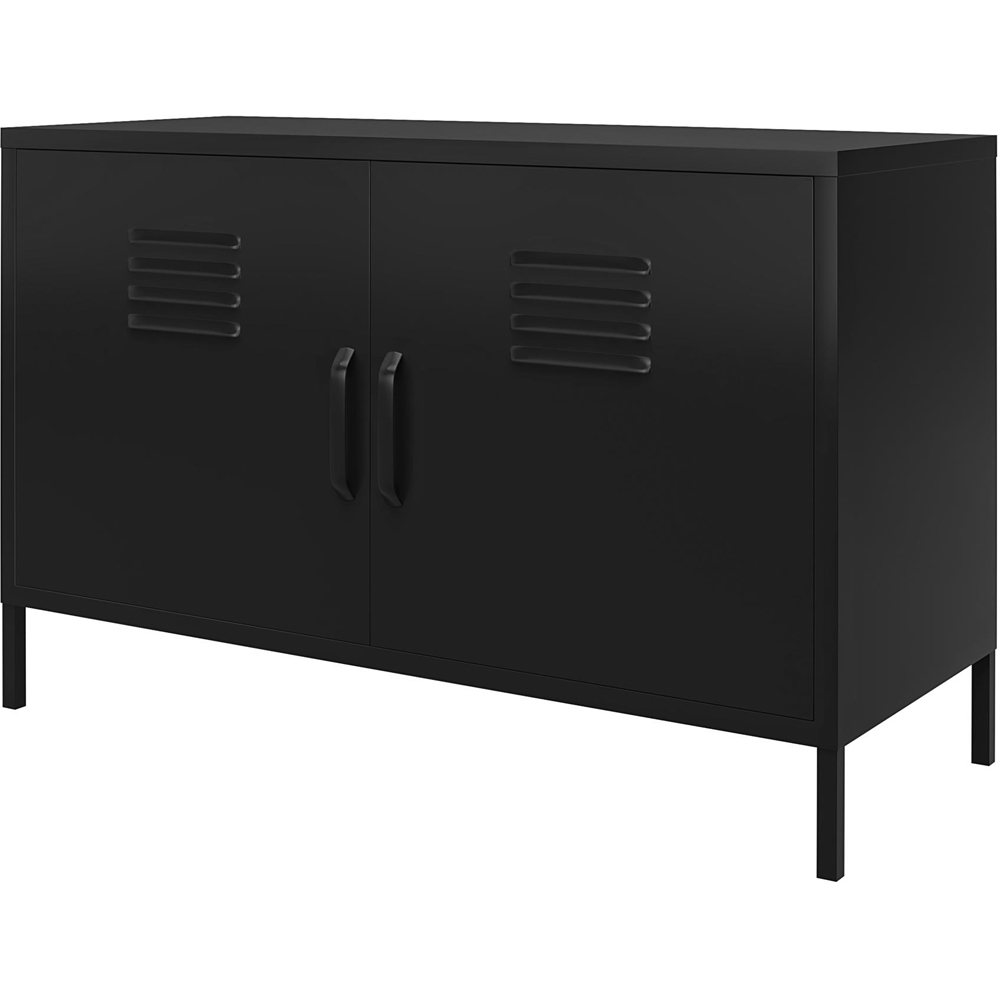 Dorel Mission District 2 Door 2 Shelf Black Metal Cabinet Image 6