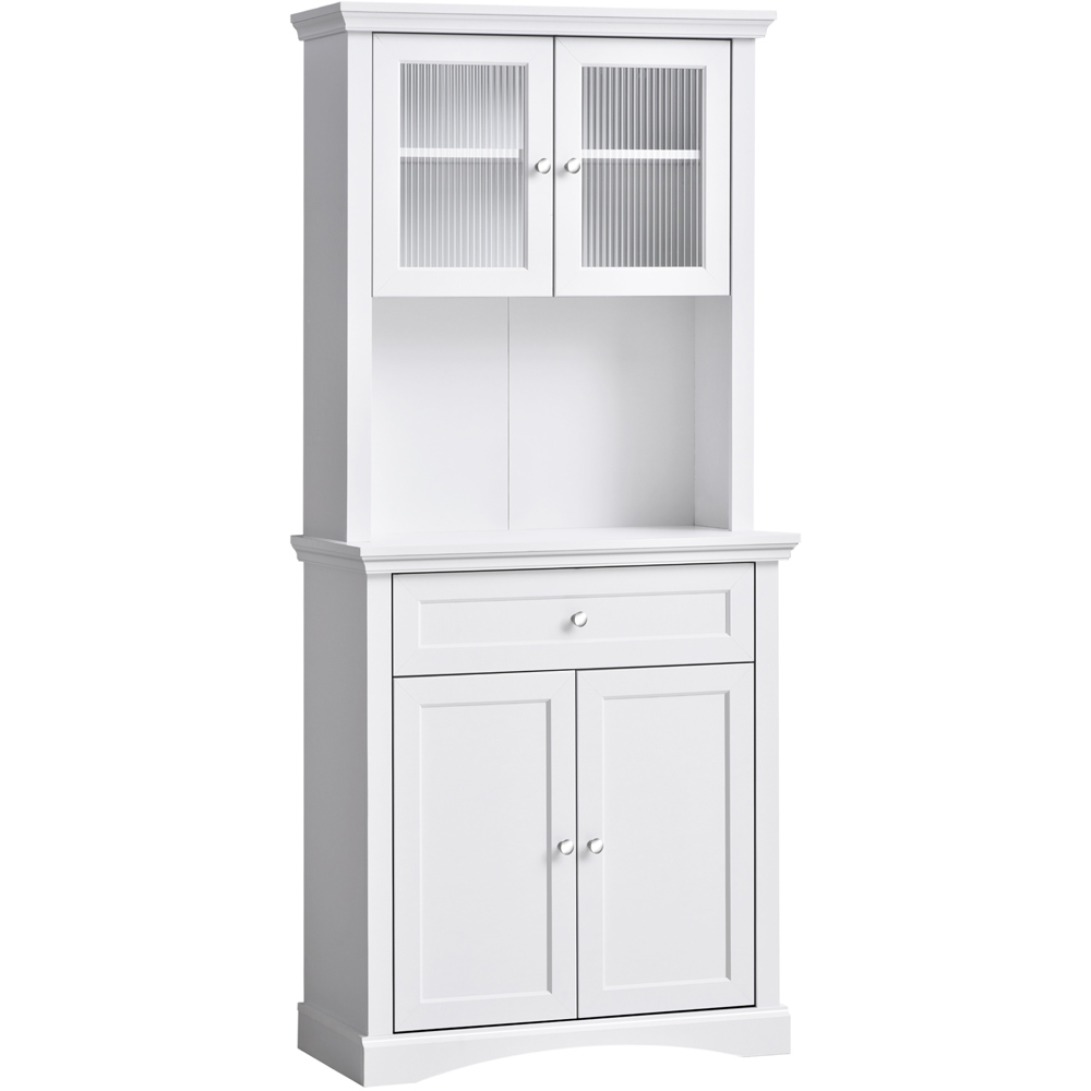 Portland 4 Door Single Drawer White Kitchen Storage Cabinet Image 2
