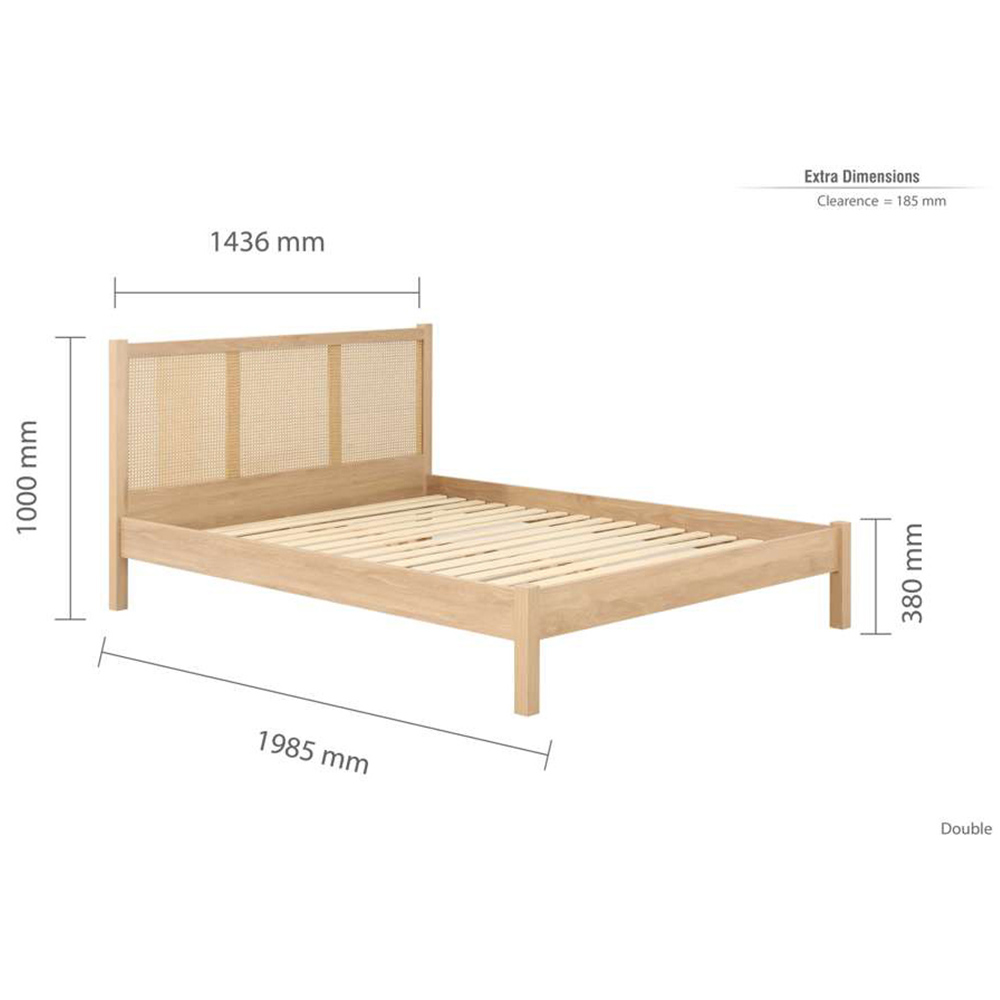 Croxley Double Oak Rattan Bed Image 8