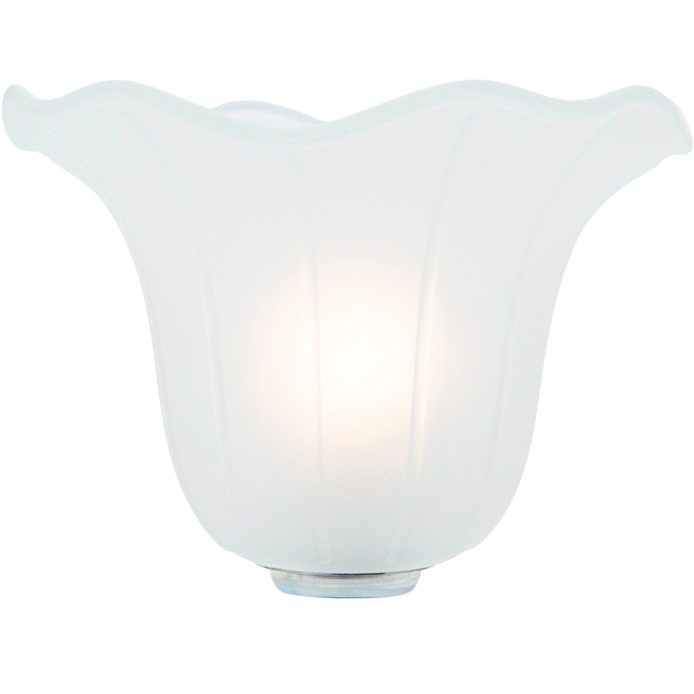 Happy Homewares Frosted White Lined Glass Shade 2 Pack Image 6