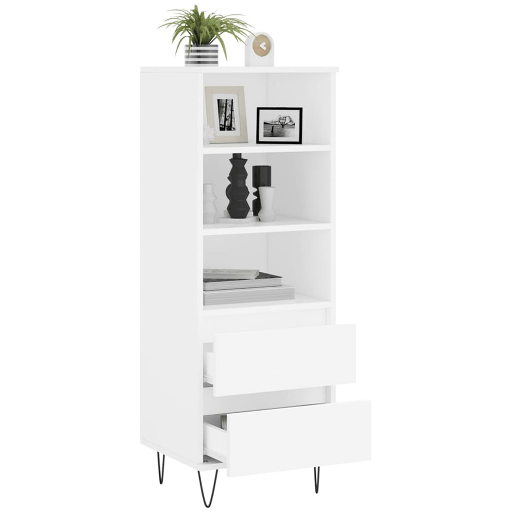 vidaXL 2 Drawer 3 Open Shelf White Highboard Image 4