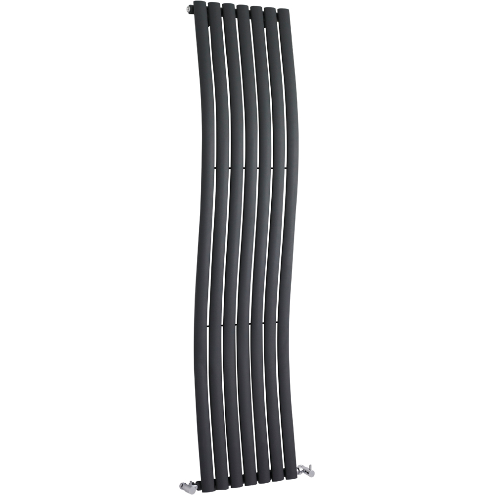 nuie Revive Wave Anthracite Designer Radiator 1785 x 413mm Image 1