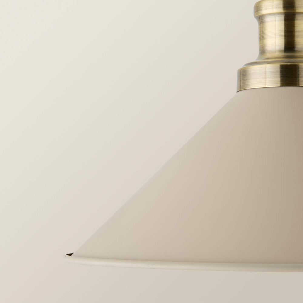 ValueLights Morgan Beige Tapered Metal Shade with Rolled Edge and Metallic Fitting Image 4