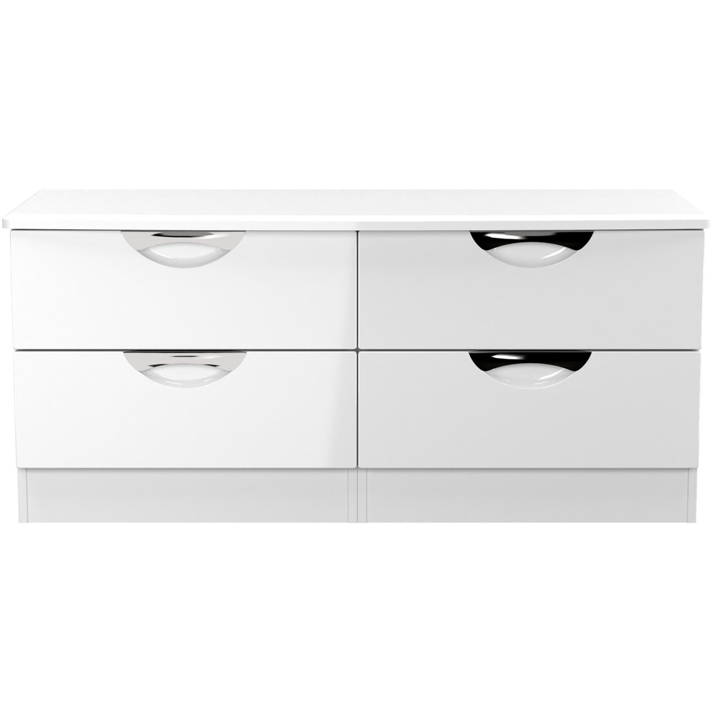 Crowndale Camden 4 Drawer White Gloss and White Bed Box Ready Assembled Image 2