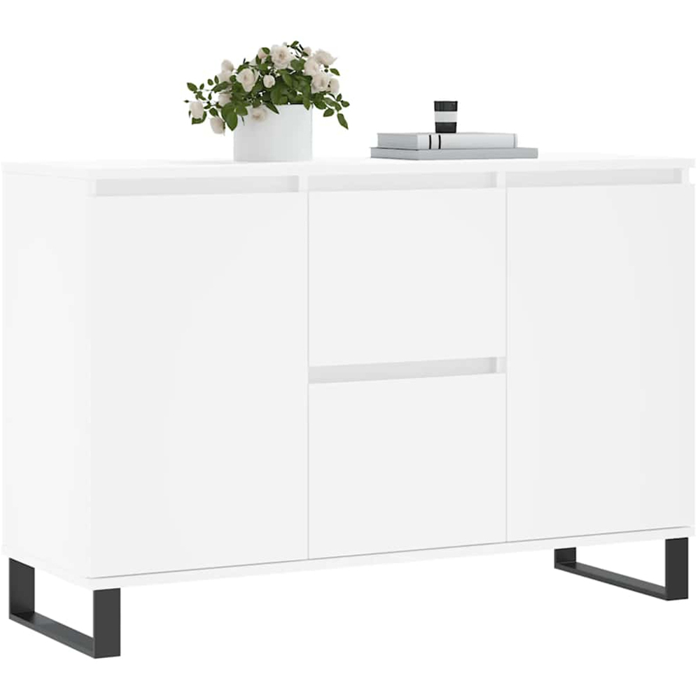 vidaXL 2 Door 2 Drawer White Sideboard Image 3