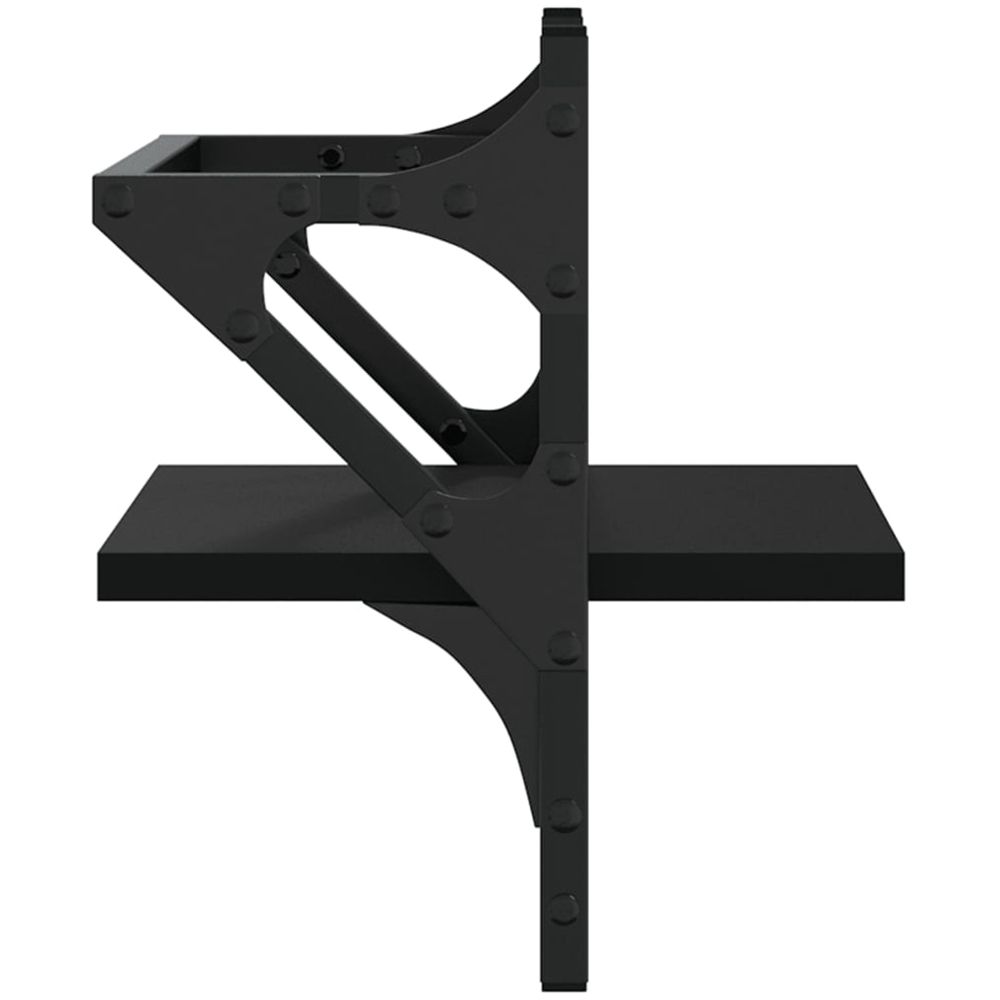 vidaXL 30cm Set of 2 Black Floating Wall Shelf with Bar Image 5
