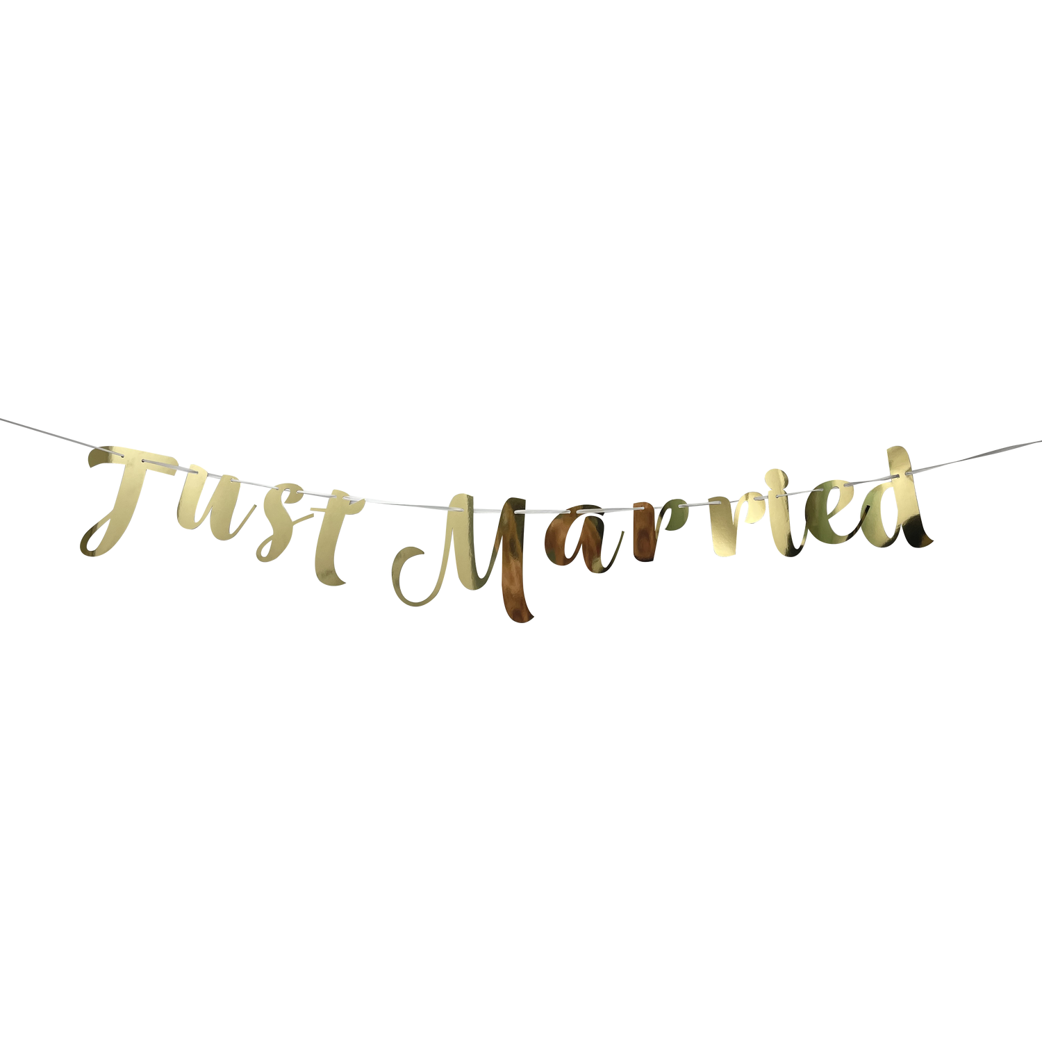Just Married 1.5m Bunting - Gold Image