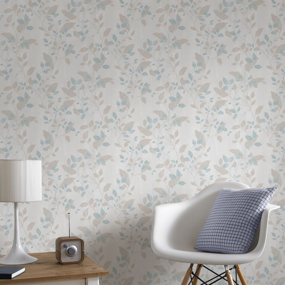 Graham & Brown Boutique Wallpaper Vermeil Duck Egg Image 2