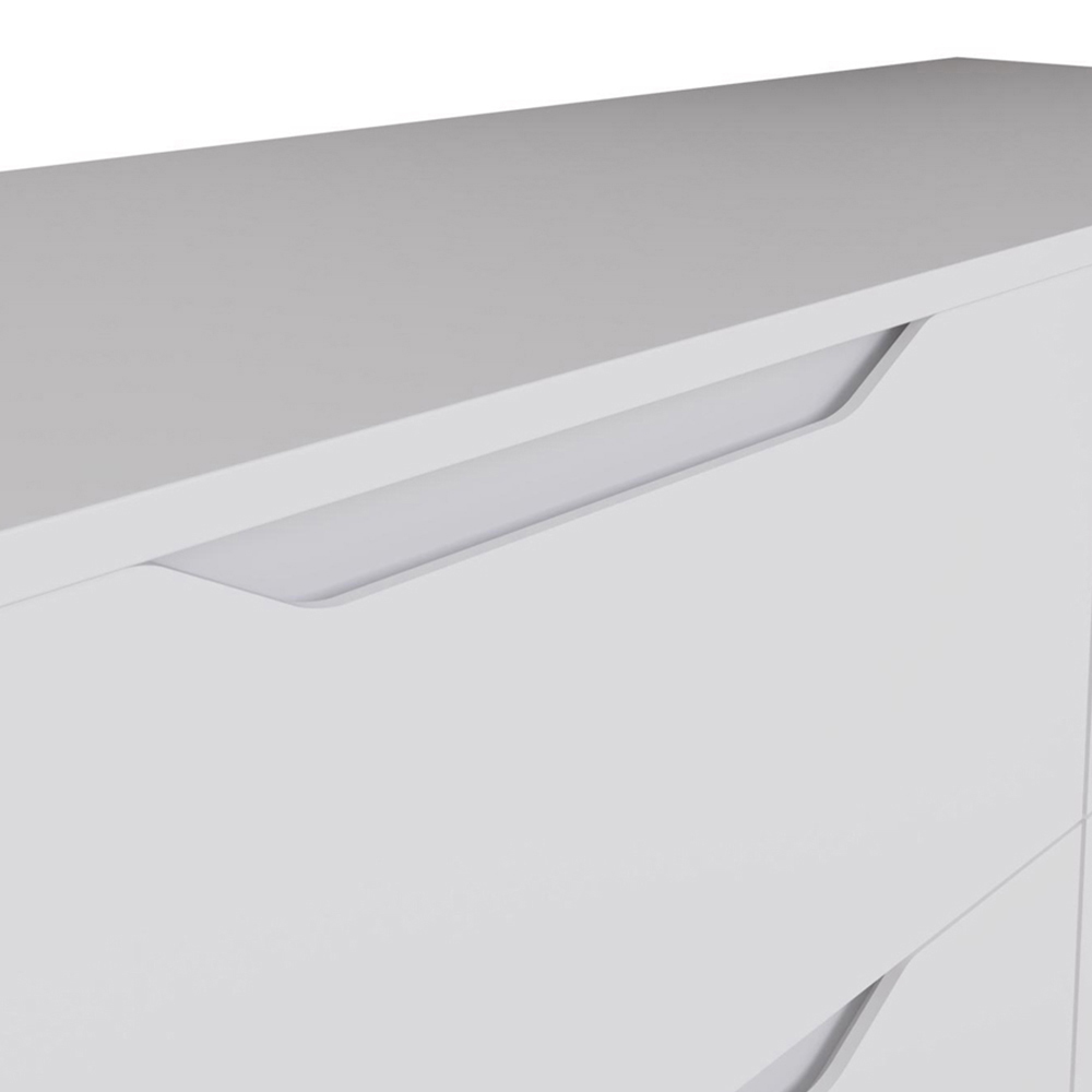 FWStyle Luno 2 Drawer White Modern Bedside Table Image 5
