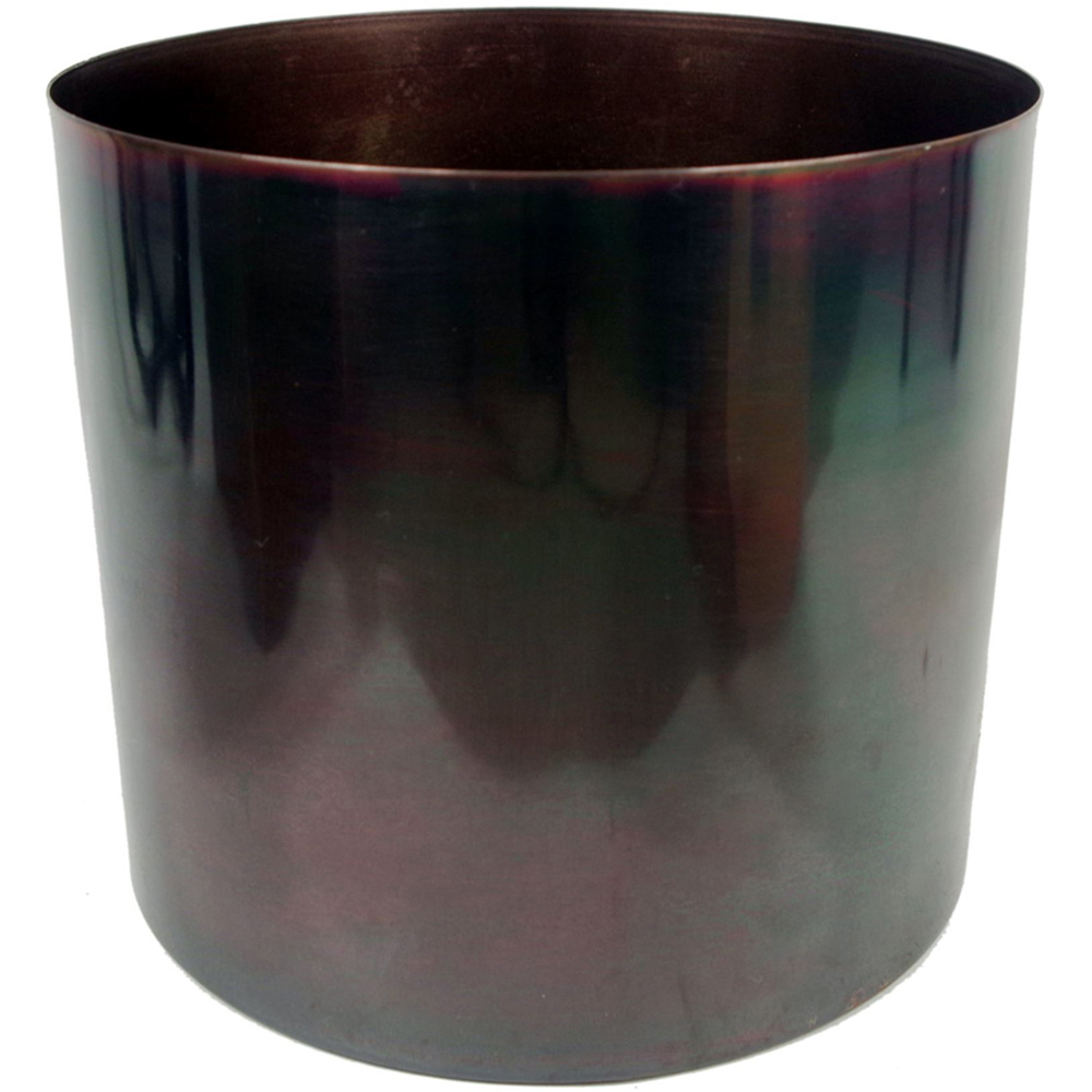 Leaf Tall Gold Metal Planter Stand and Iridescent Rainbow Planter Set 62 x 18cm Image 2
