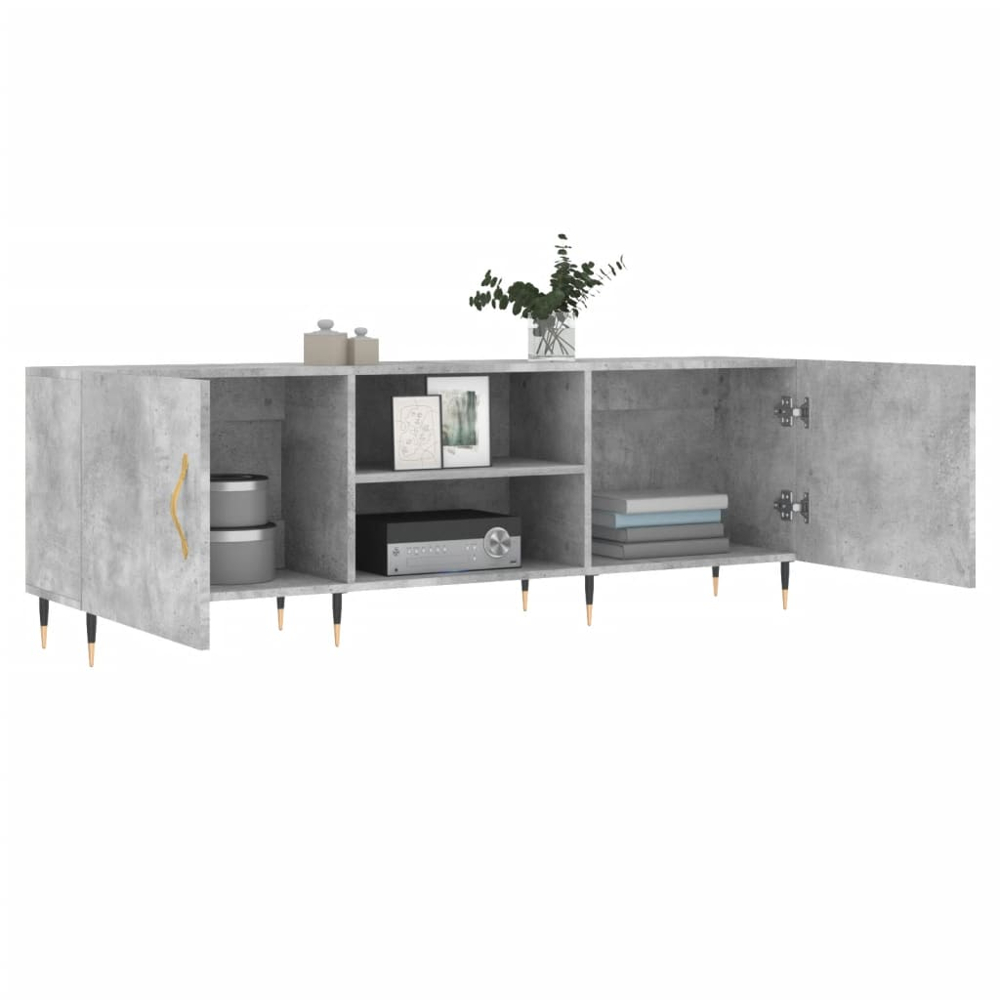 vidaXL 2 Door 2 Shelf Grey TV Cabinet Image 6