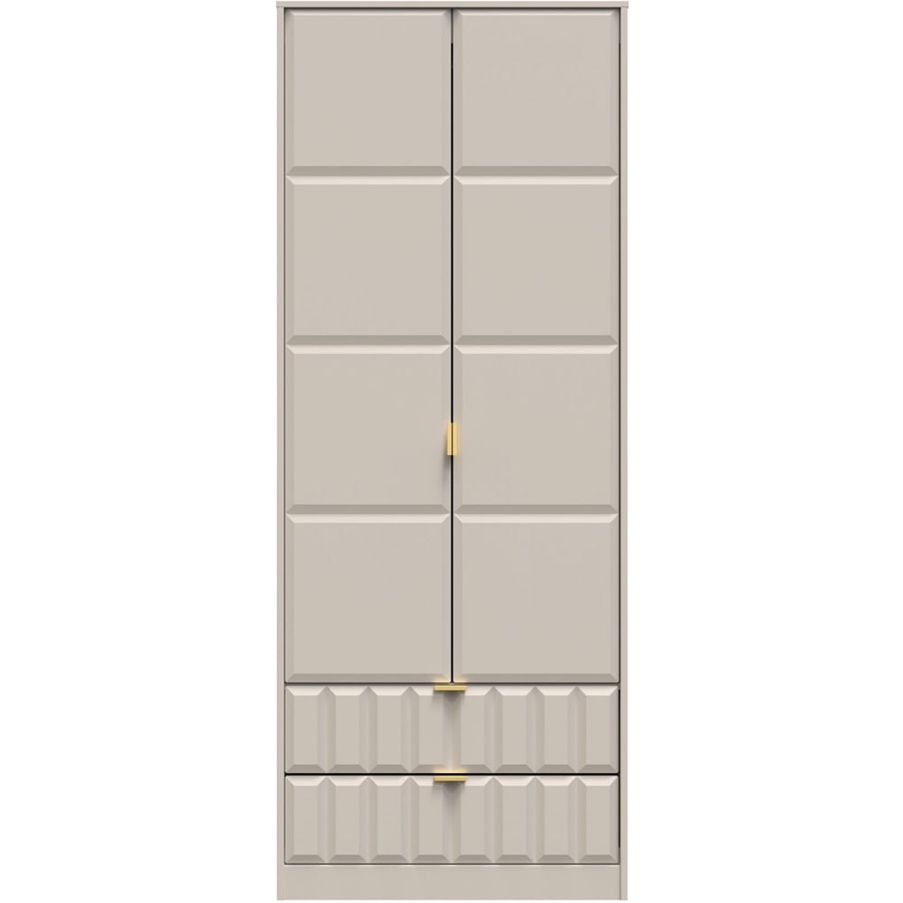 Crowndale Cube 2 Door 2 Drawer Matt Kashmir Wardrobe Ready Assembled Image 3
