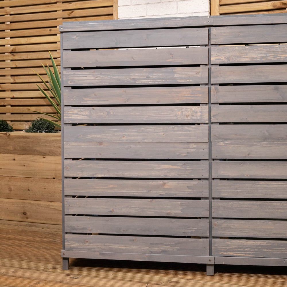 Samuel Alexander Grey Washed SA-BINS3 Double Bin Storage Back Panel 4 Pack Image 5