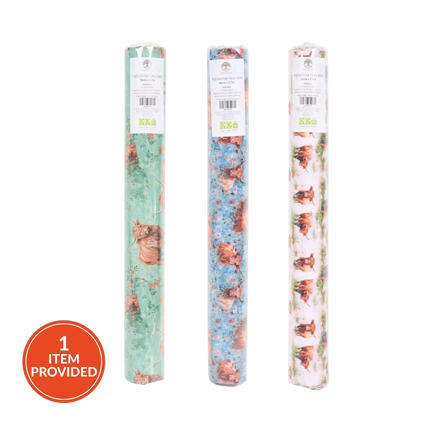 Highland Cow Fabric Roll Image 1