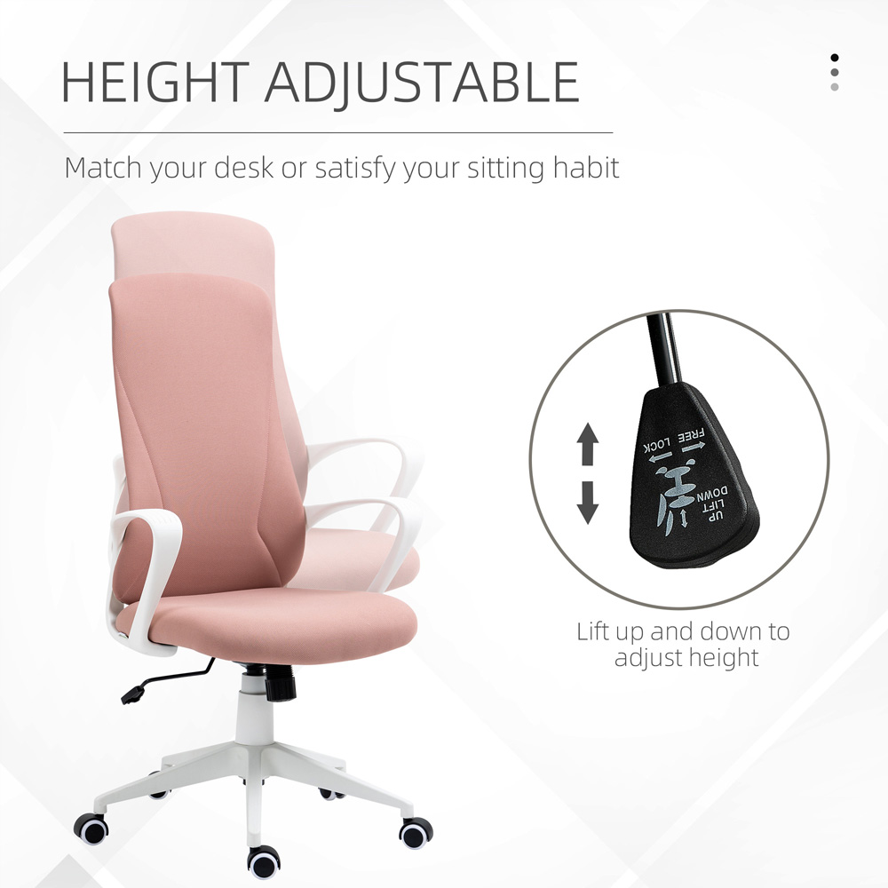 Portland Pink Elastic Swivel Office Chair Image 6