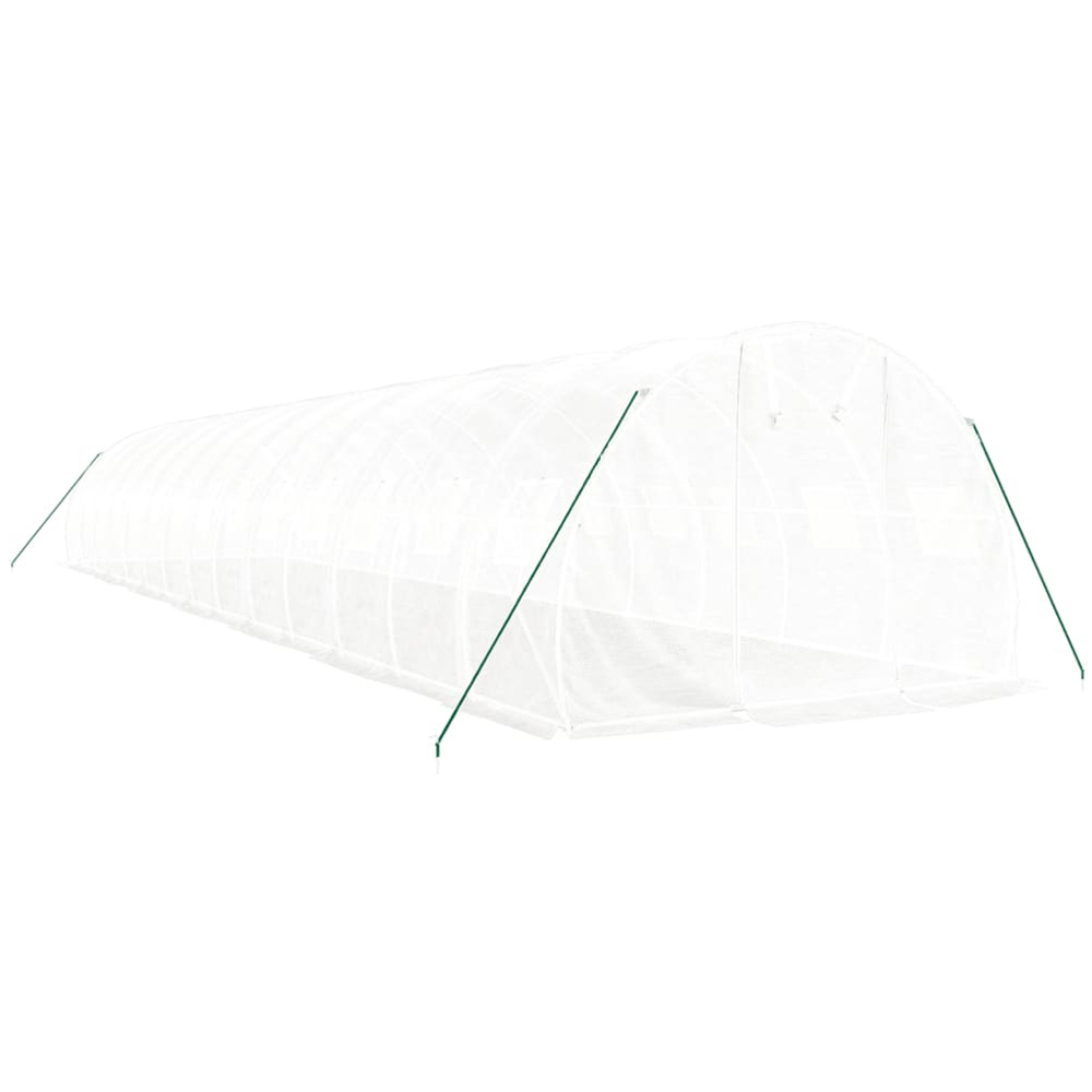 vidaXL White Polyethylene Galvanised Steel Frame 45.9 x 9.8ft Greenhouse Image 2