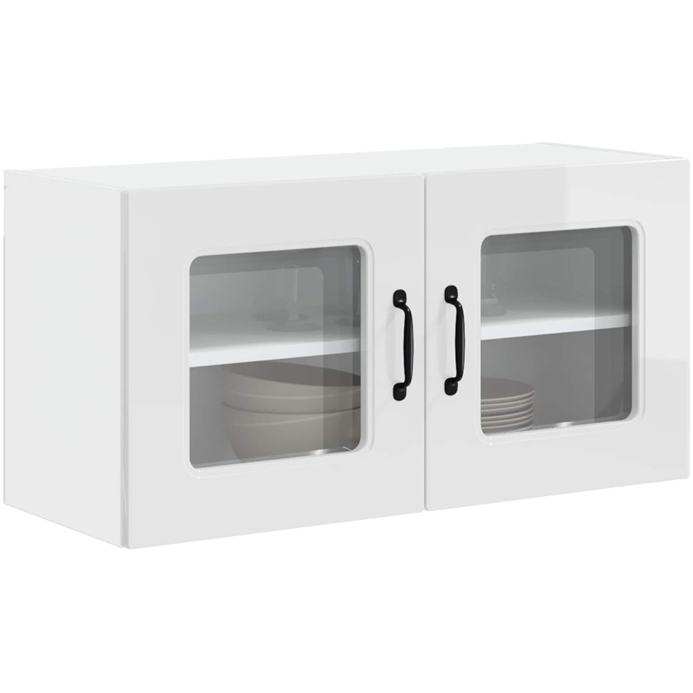 vidaXL Kalmar 2 Door High Gloss White Wall Kitchen Cabinet Image 3