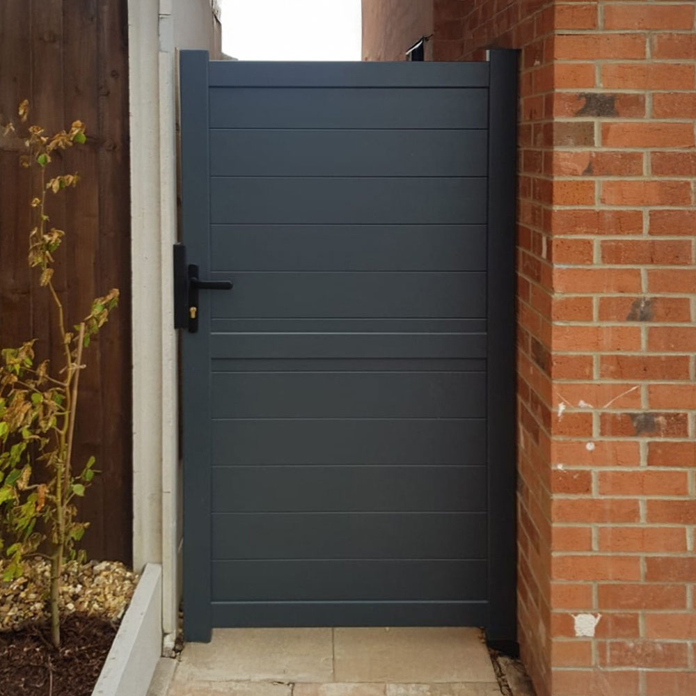 Readymade Gates Anthracite Grey Aluminium Horizontal Infill Pedestrian Gate 1800 x 1200mm Image 2