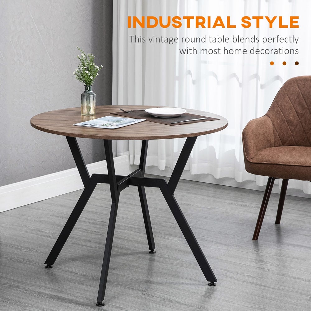 Portland 2 Seater Round Dining Table Brown Image 5