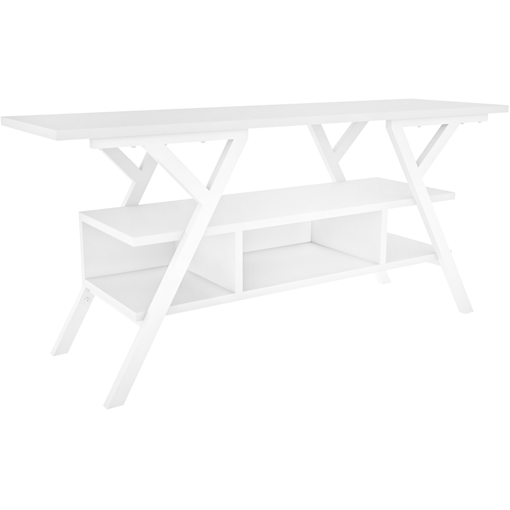 Decorotika Minerva Decorative 4 Open Shelf White TV Unit Image 2