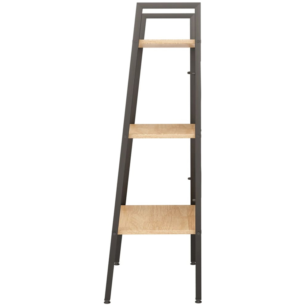 vidaXL 3 Shelf Light Brown and Black Standing Shelf Image 4