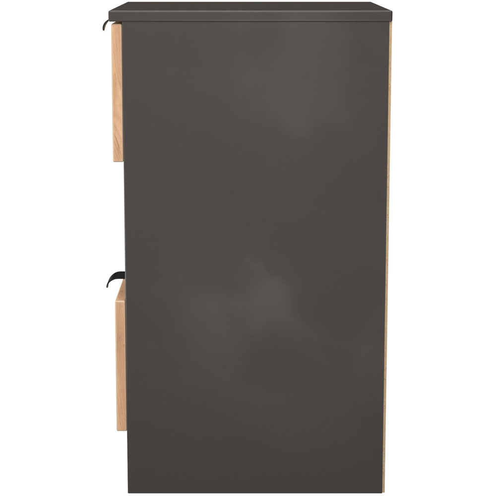 Crowndale Bora 2 Drawer Single Shelf Gold Oak and Graphite Bedside Cabinet Image 3