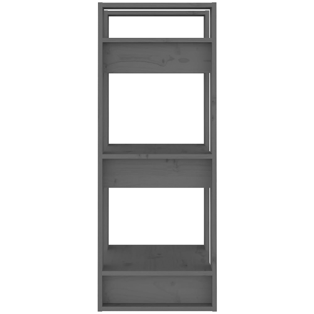 vidaXL 3 Shelf Grey Solid Pine Bookcase Image 4
