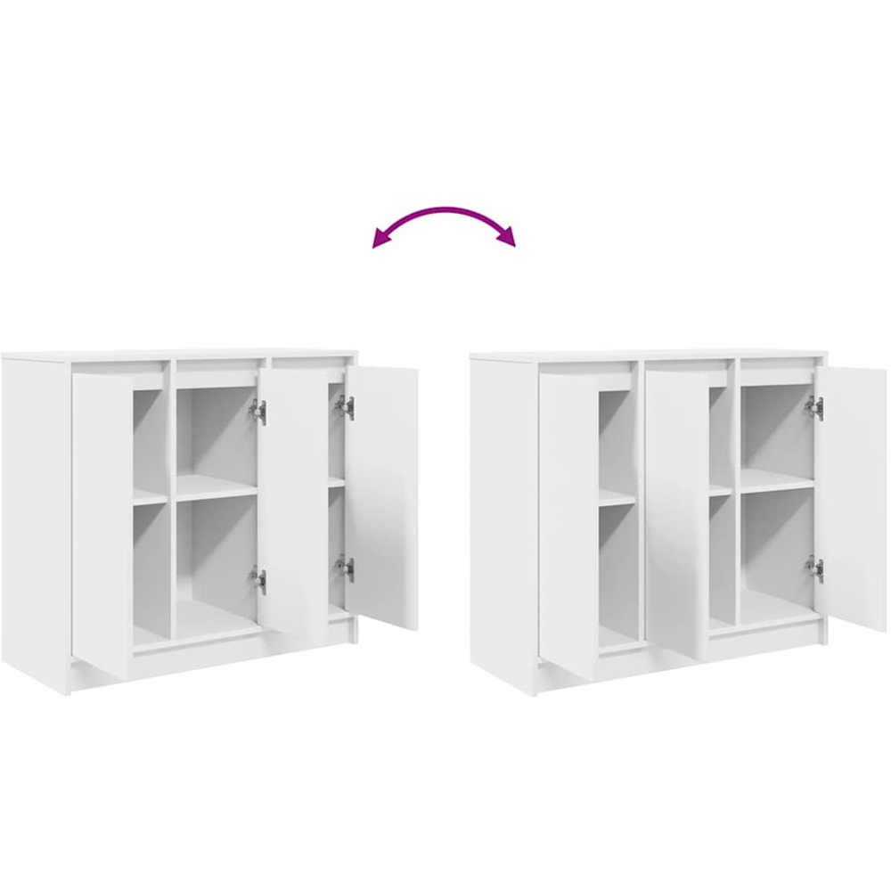 vidaXL 3 Door White Sideboard Image 8