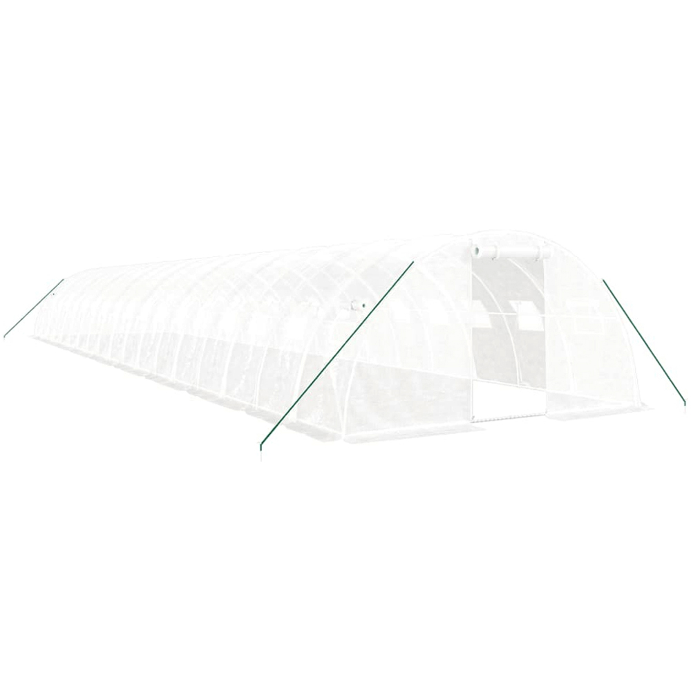 vidaXL White Polyethylene Galvanised Steel Frame 59 x 19.6ft Greenhouse Image 1