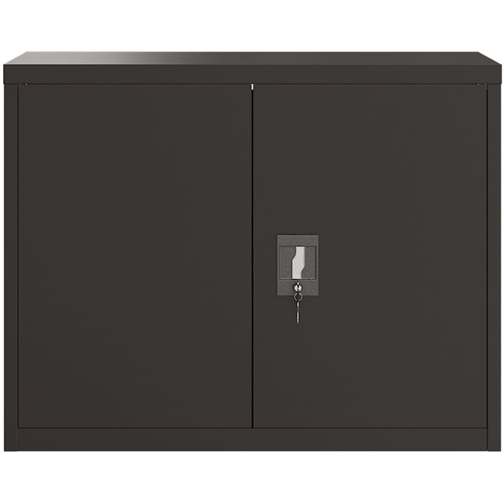 vidaXL 2 Door Black Metal Lockable File Cabinet Image 3