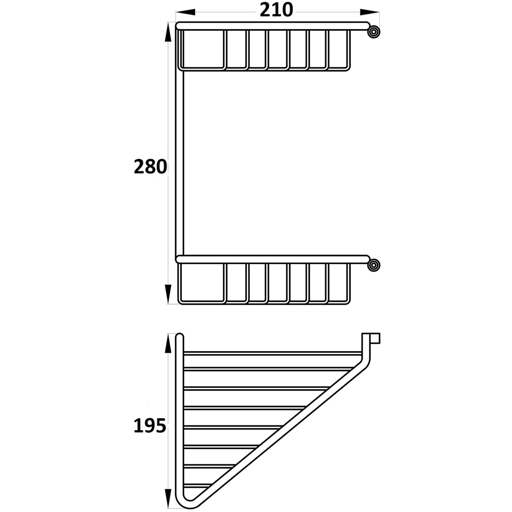 Bathstore Portree 2 Shelf Chrome Corner Shower Caddy Image 3