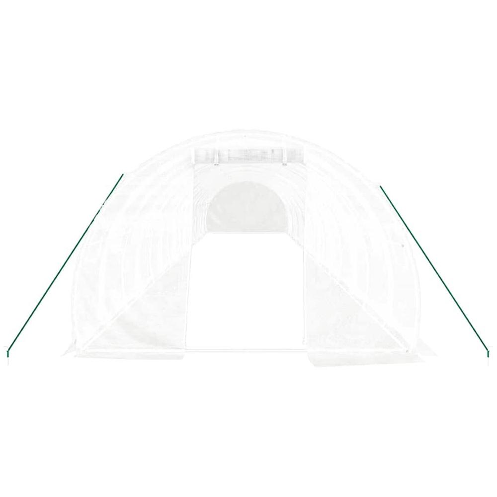 vidaXL White Polyethylene Galvanised Steel Frame 52.4 x 9.8ft Greenhouse Image 3