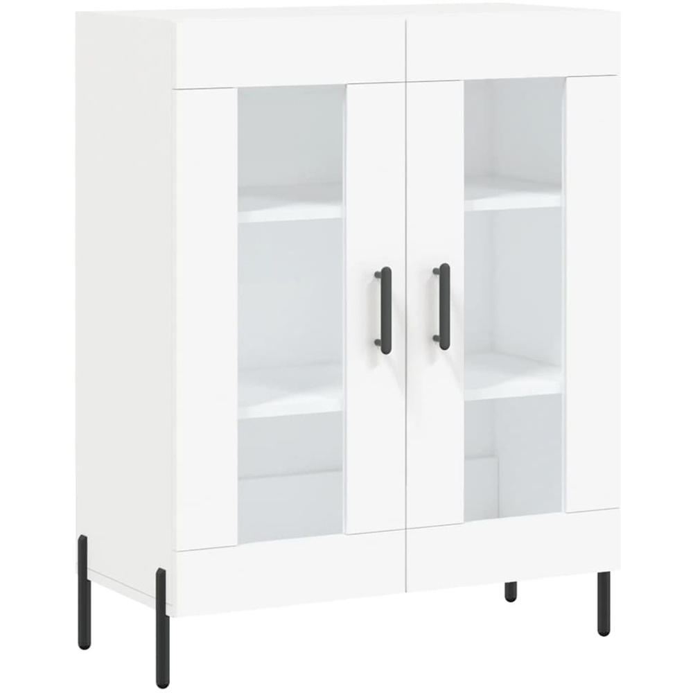 vidaXL 2 Glass Door White Sideboard Image 2