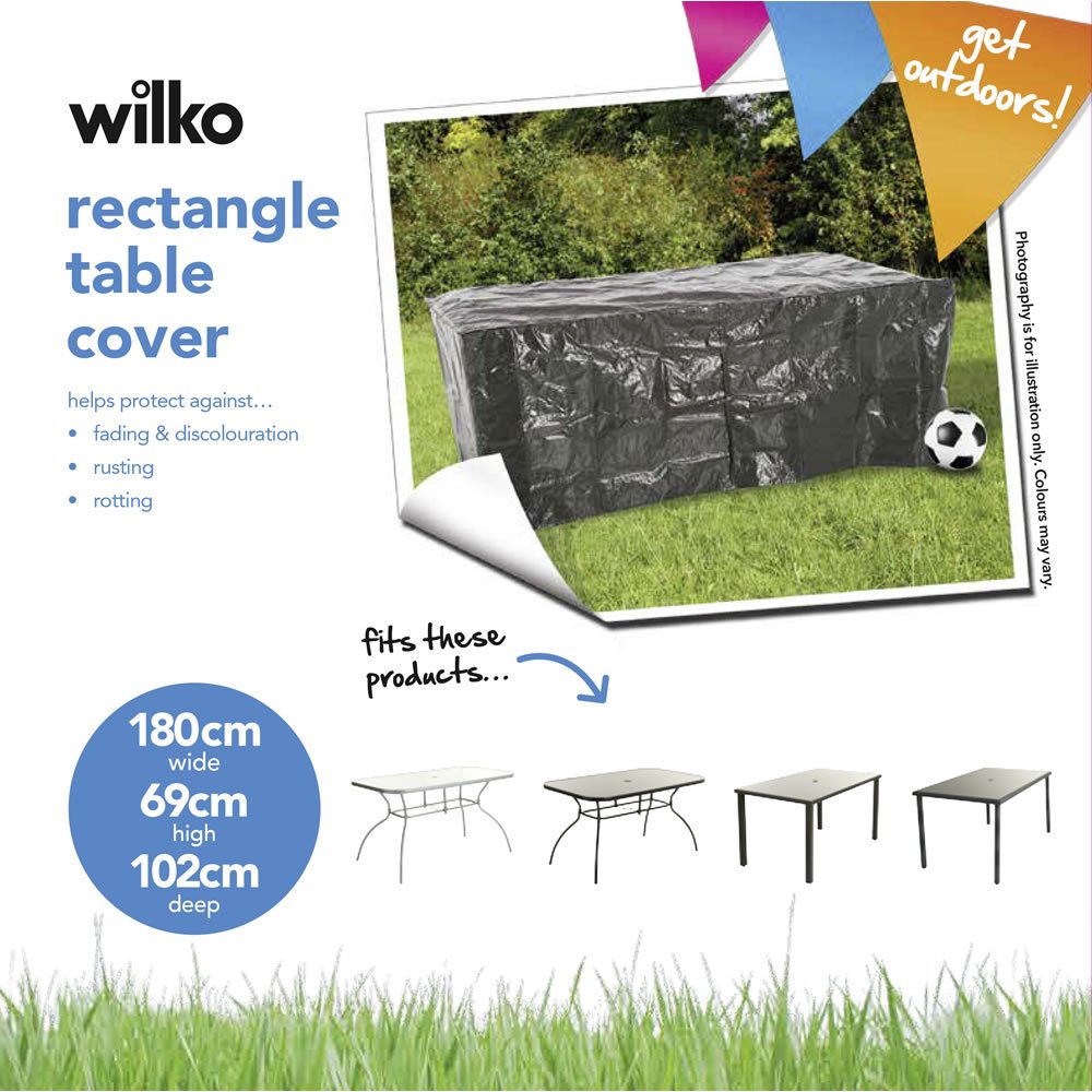 Wilko Dark Green Rectangle Table Cover Polyethylene Image 6