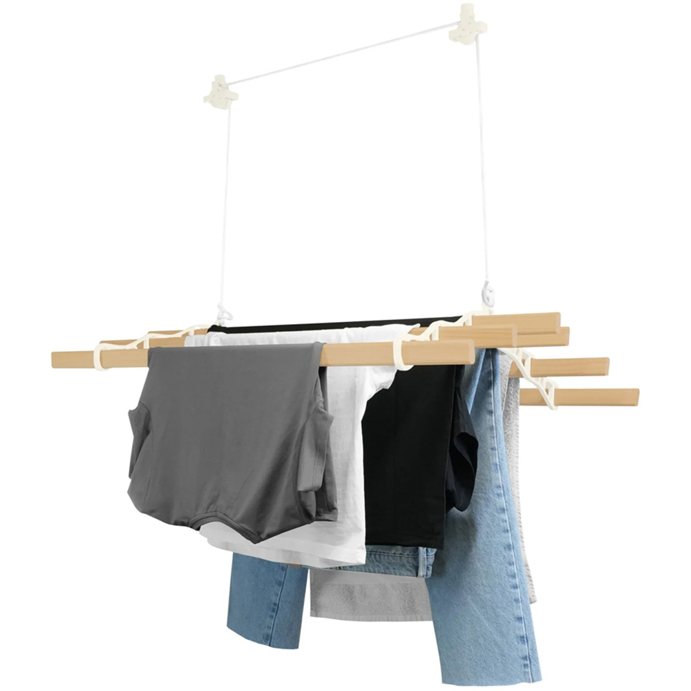 Monstershop Ivory Clothing Airer Ceiling Pulley 2m Image 3