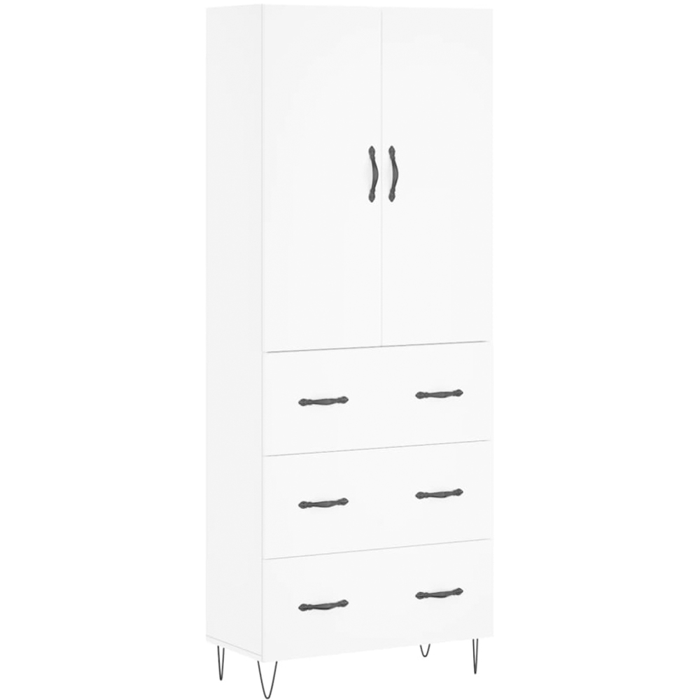 vidaXL 2 Door 3 Drawer White Highboard Image 2