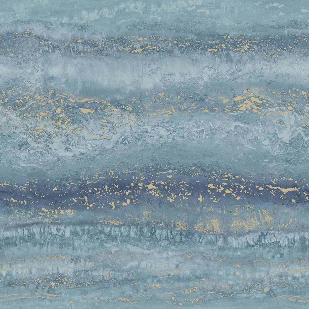 Muriva Semper Marble Teal and Gold Wallpaper Image 1