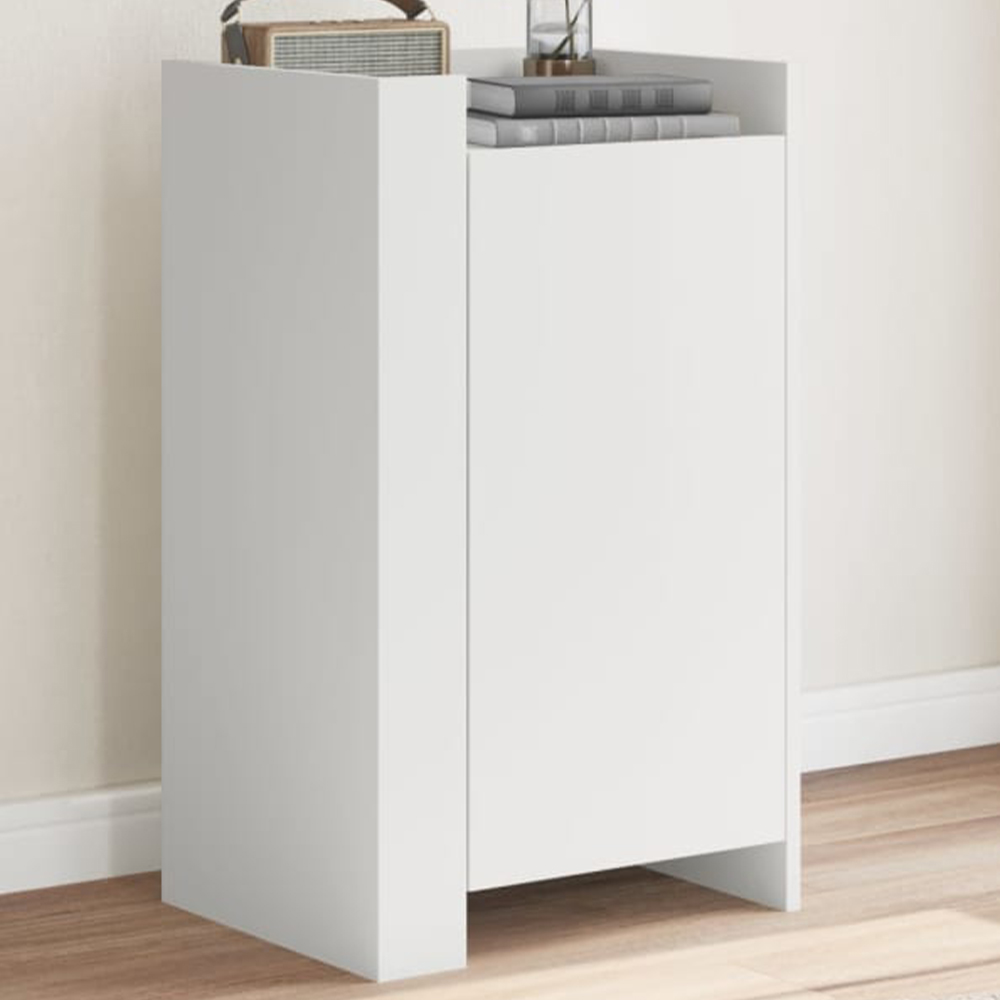 vidaXL Single Door White Sideboard Image 1